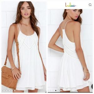 LuLu's ivory easy honey boho button front dress